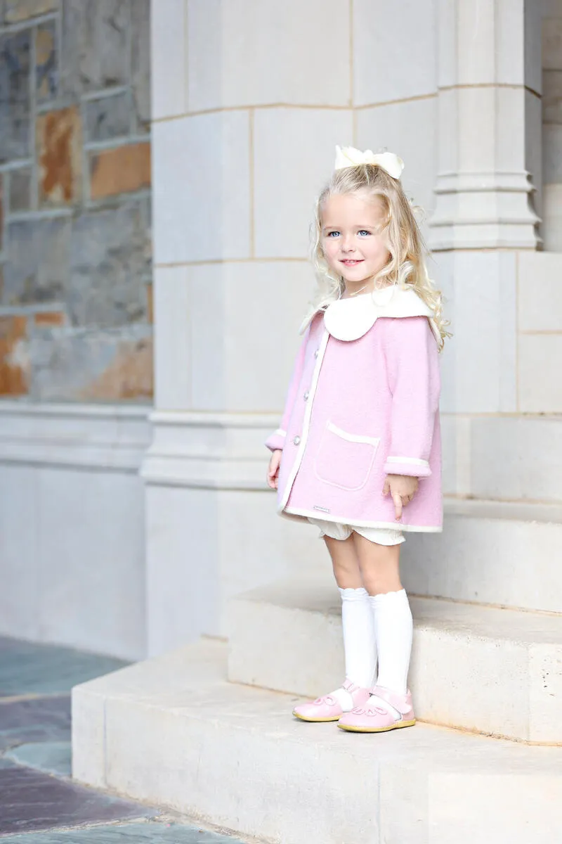 Petal Coat - Rosa Bebe Pink / Blanco Cream Trim