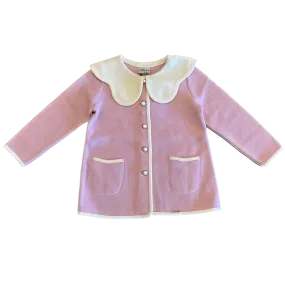 Petal Coat - Rosa Bebe Pink / Blanco Cream Trim