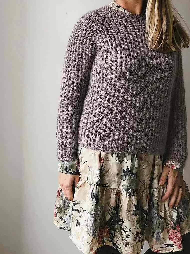 Petra brioche sweater by Önling, No 4   silk mohair knitting kit