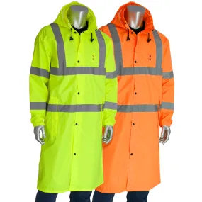 PIP 353-1048 Hooded Long Reflective Raincoat