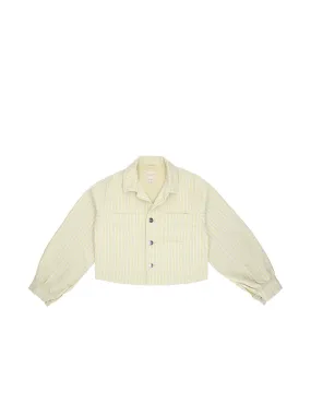 Piper jacket cropped in buttermilk wide stripe