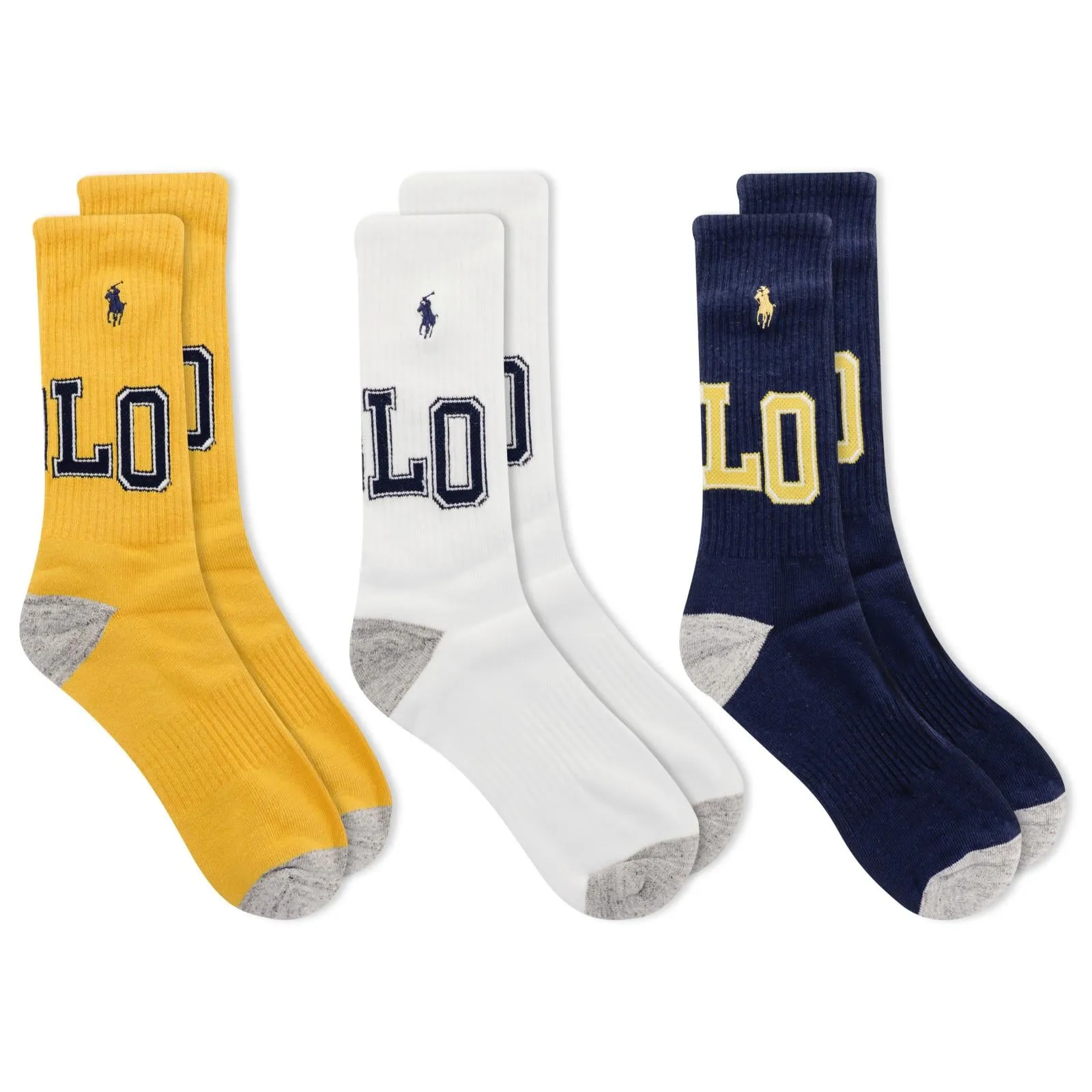 Polo Ralph Lauren Men's 3-Pack Polo Varsity Crew Socks