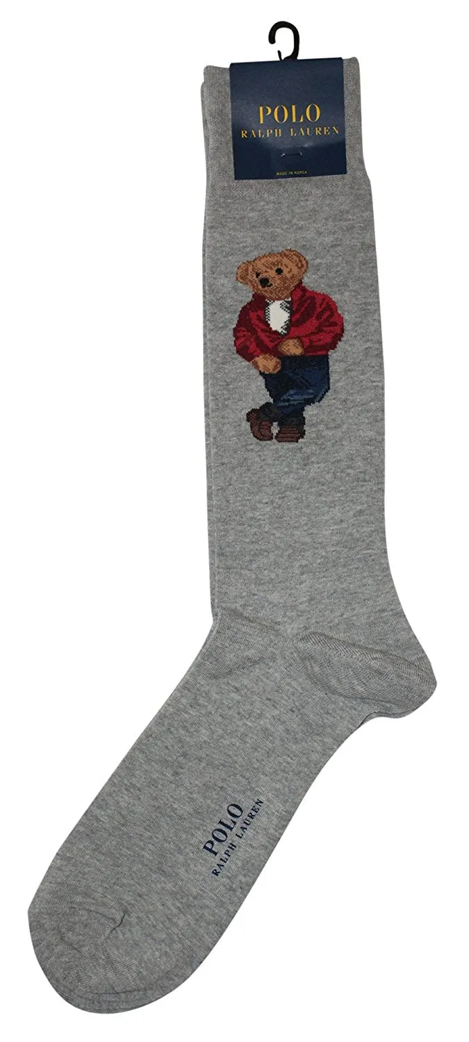 Polo Ralph Lauren Men's James Dean Bear Solid Casual Dress Sock