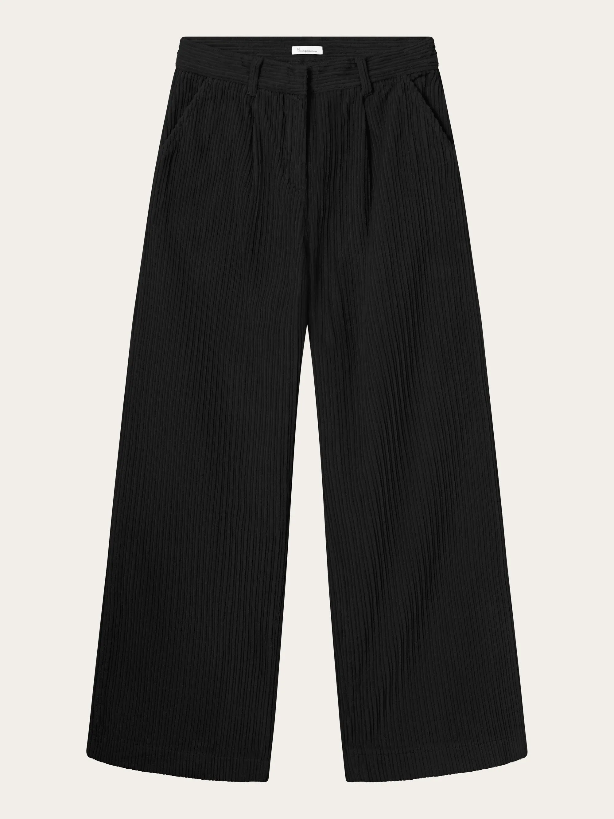 POSEY wide high-rise irregular corduroy pants - Black Jet