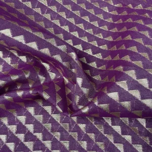 Premium Cotton Katwar Patola Purple Geometrical Jacquard Fabric