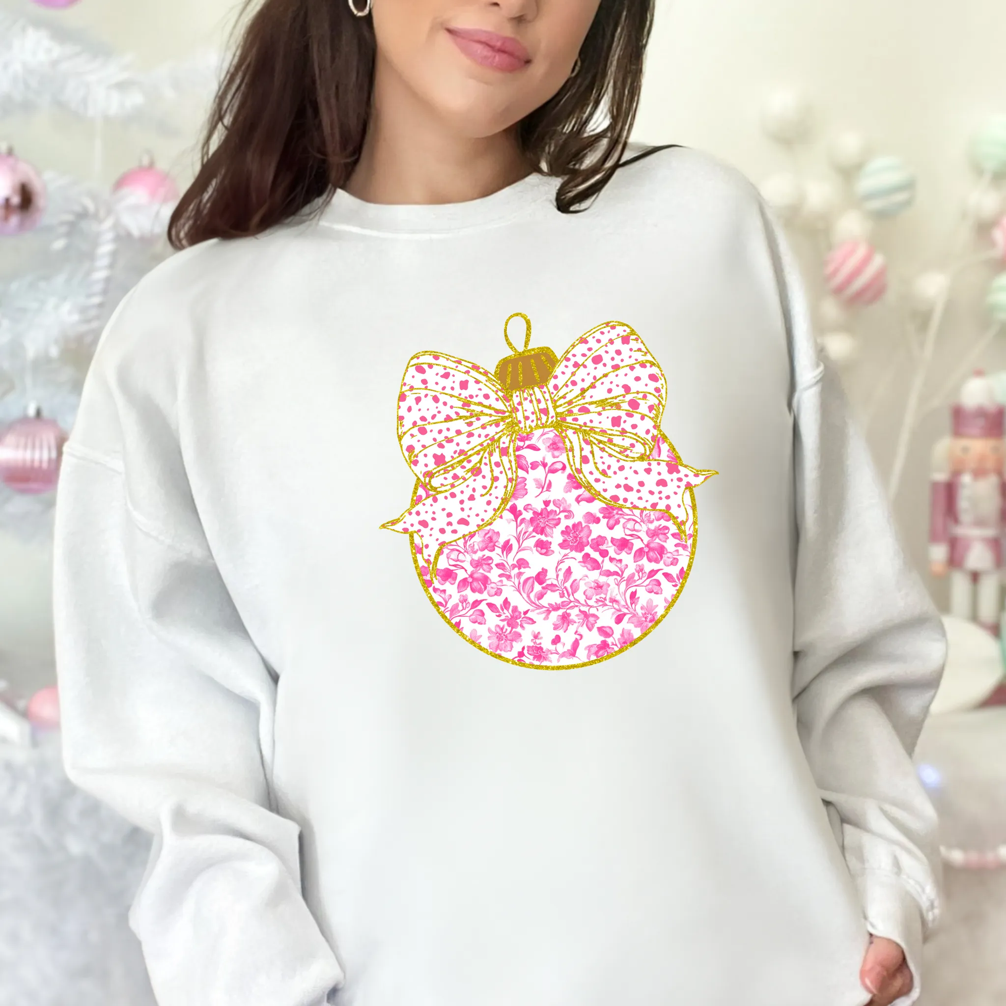 Preppy Chinoiserie Christmas Ornament Crewneck Sweatshirt