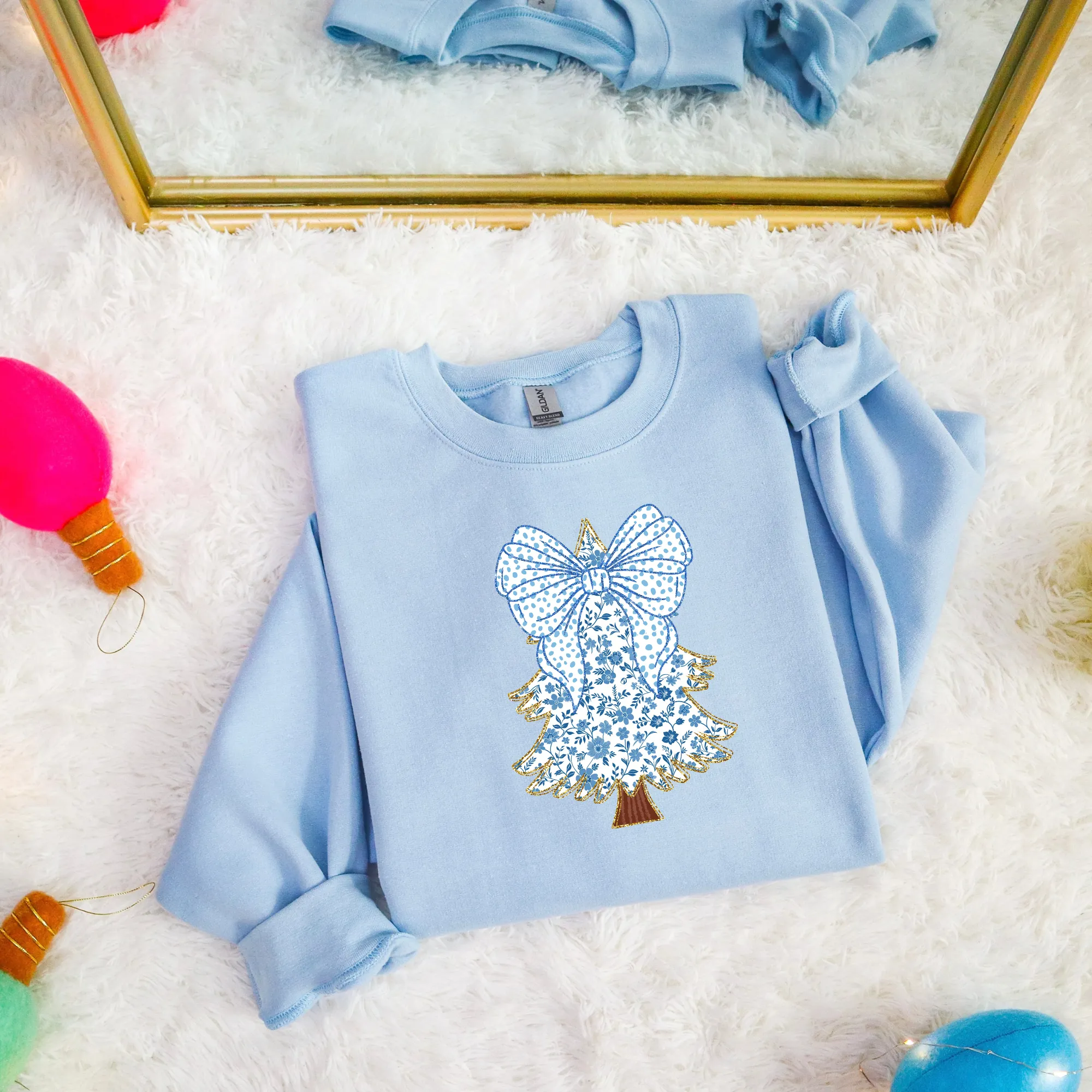 Preppy Chinoiserie Christmas Tree Crewneck Sweatshirt