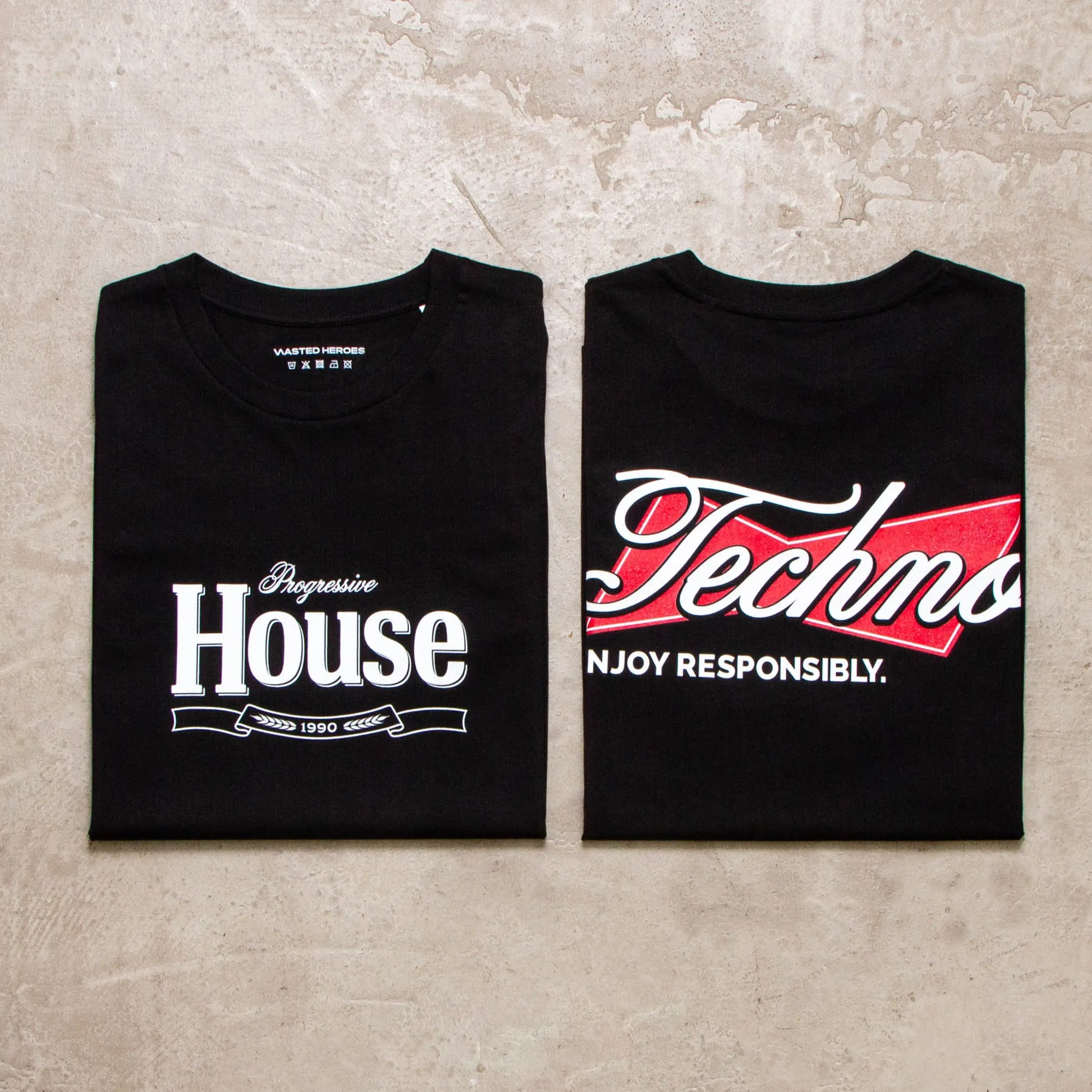 Progressive House Front Print - Tshirt - Black