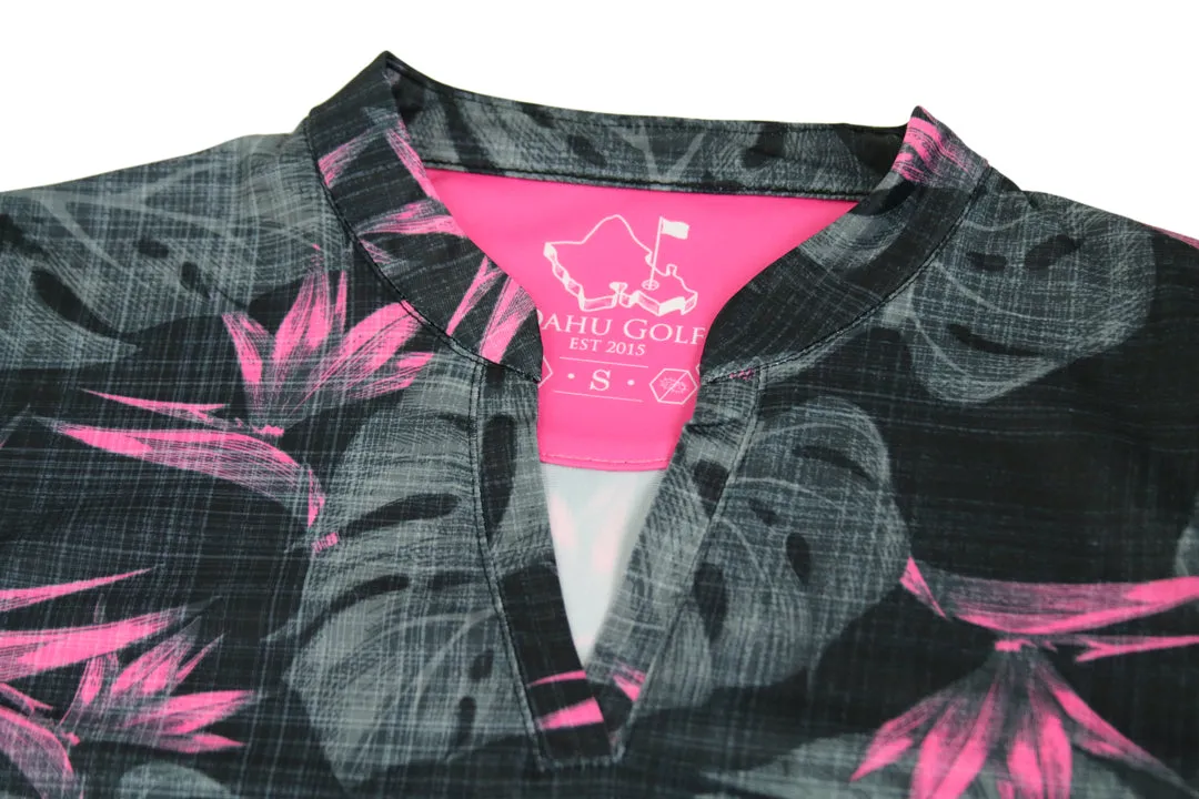 "Jungle Under Par" - OGA Women's Polo - Black Pink