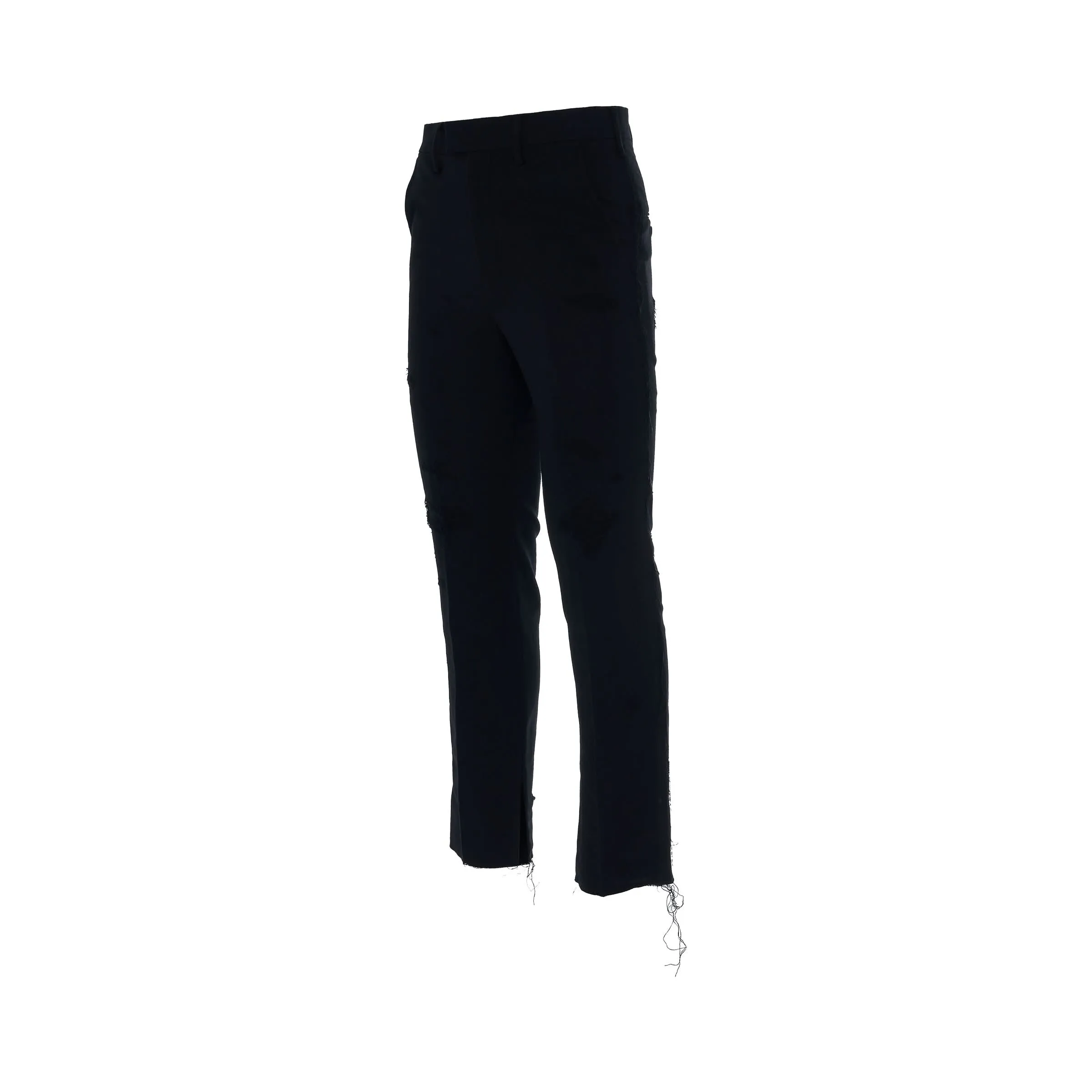 Recycle Wool Damaged Trousers in Black