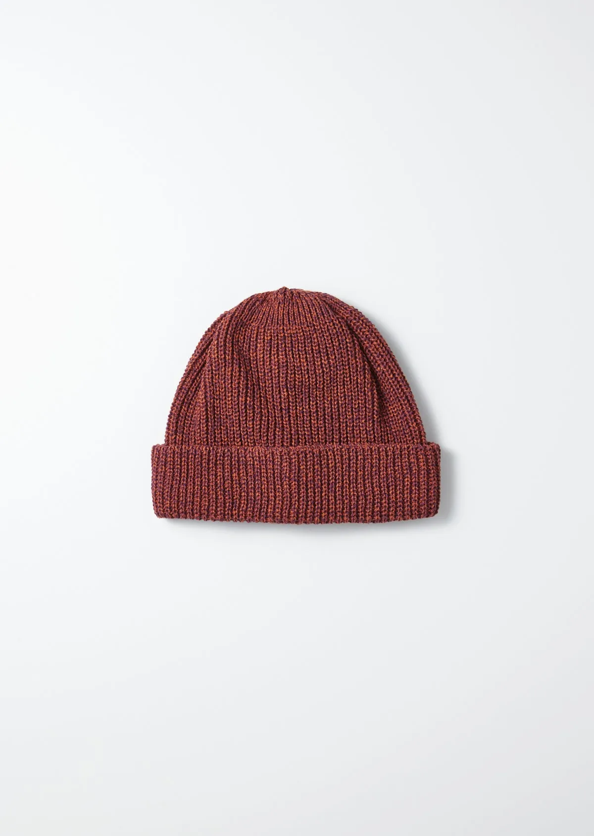 Recycled Cotton Marl Beanie - Bordeaux