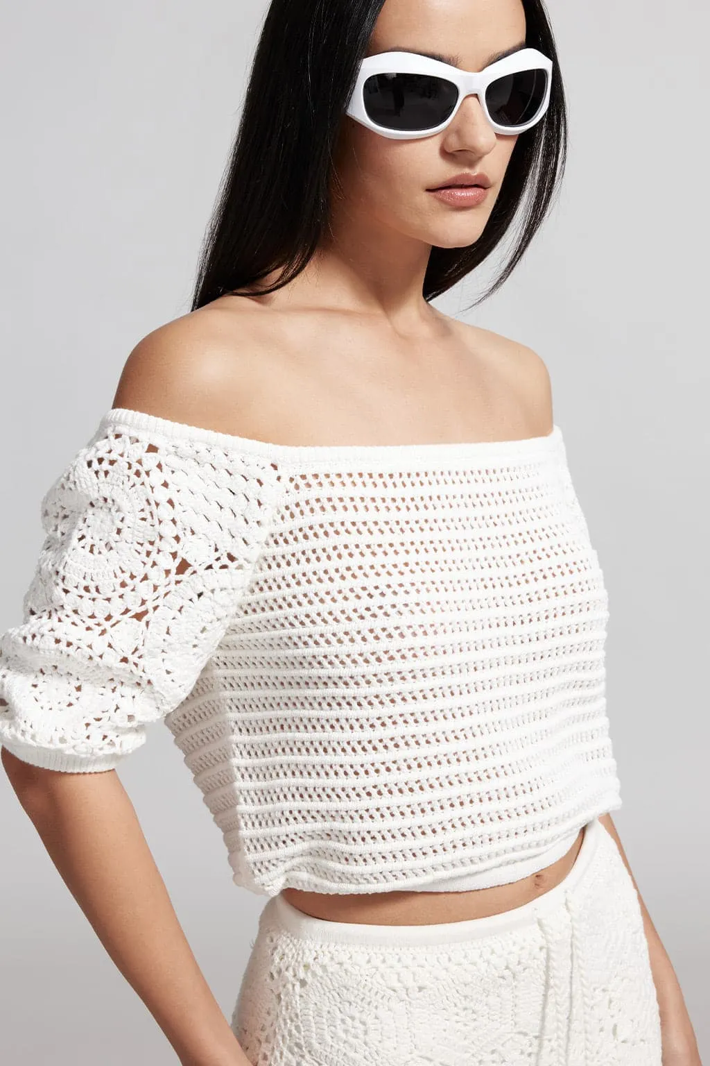 Resort Style Off-Shoulder Knit Top