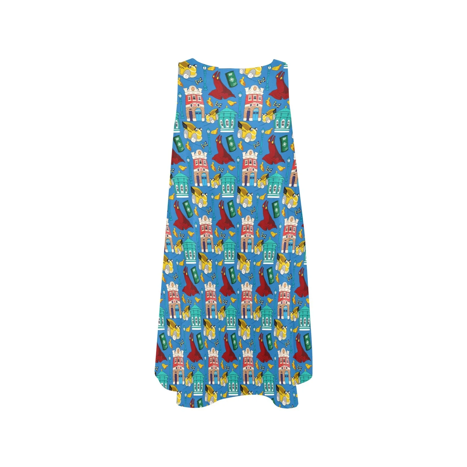 Roger's Car Toon Spin Sleeveless A-Line Pocket Dress