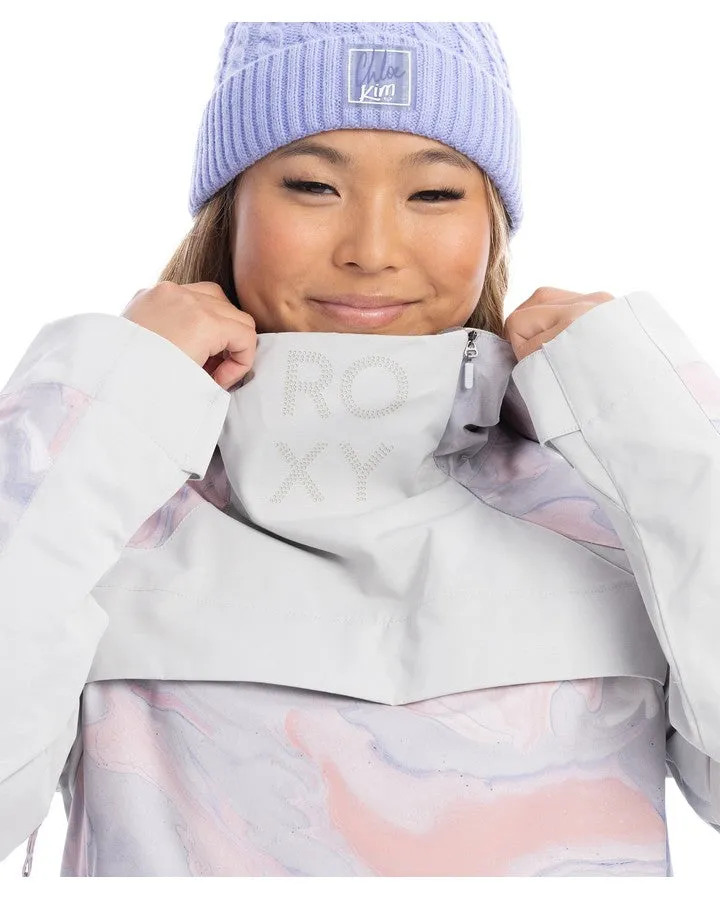 Roxy Chloe Kim Overhead Womens Snow Jacket - Gray Violet Marble - 2023