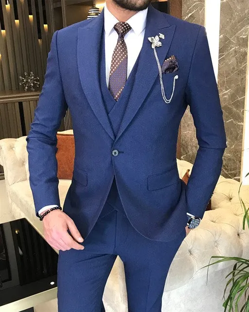 Royal Blue Single Breasted 3 Piece Suit by Italian Vega®