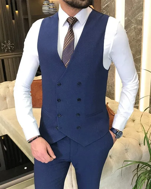 Royal Blue Single Breasted 3 Piece Suit by Italian Vega®