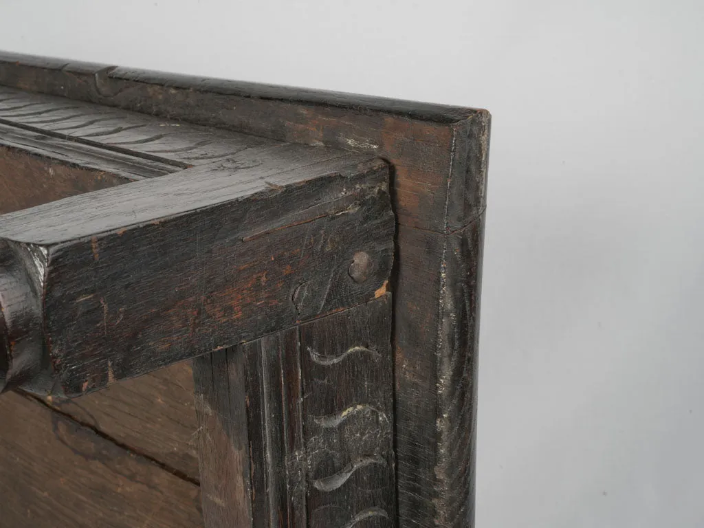 Rustic 20th Century Rectangular Side Table with Turned Wood Legs