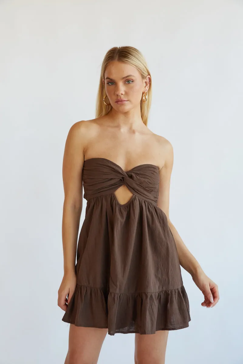 Savannah Strapless Twist Front Romper