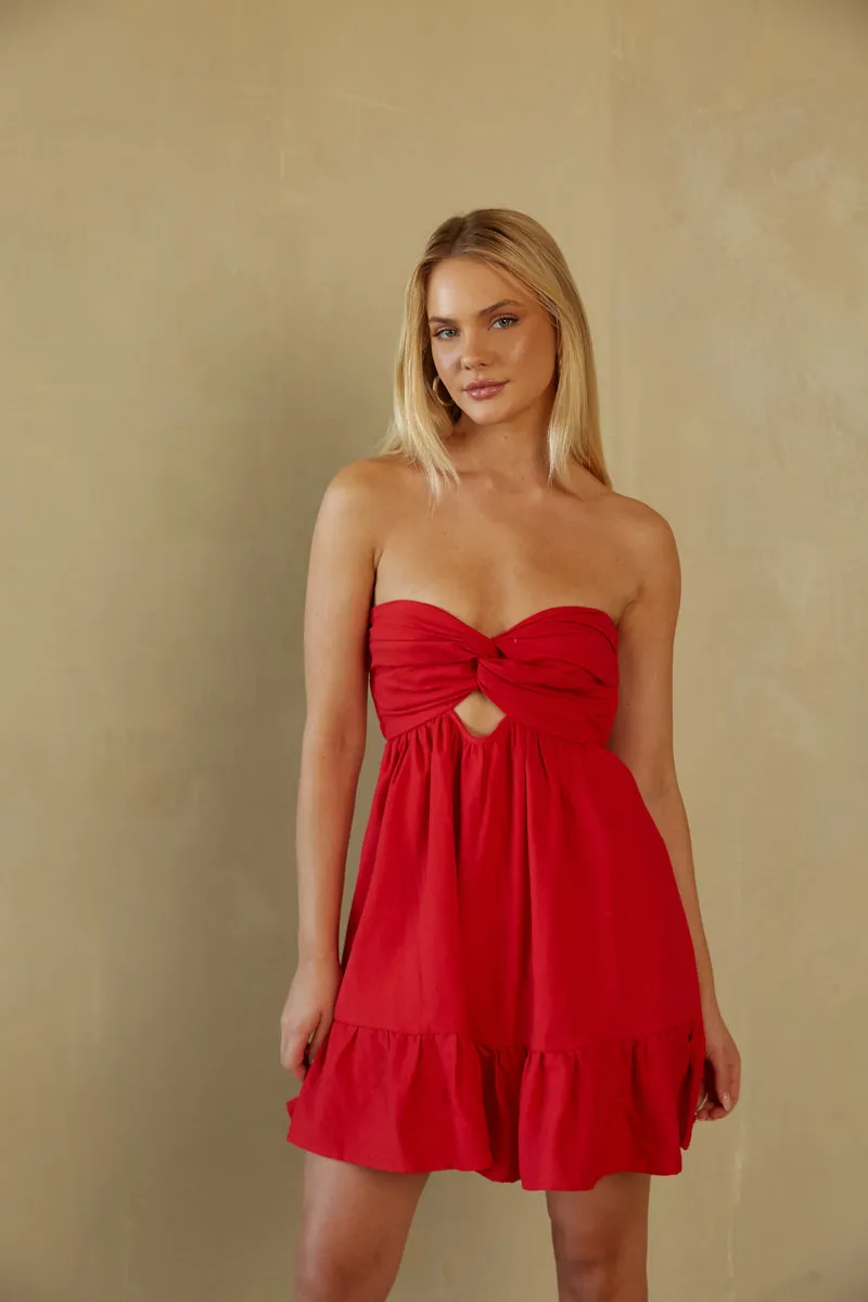 Savannah Strapless Twist Front Romper