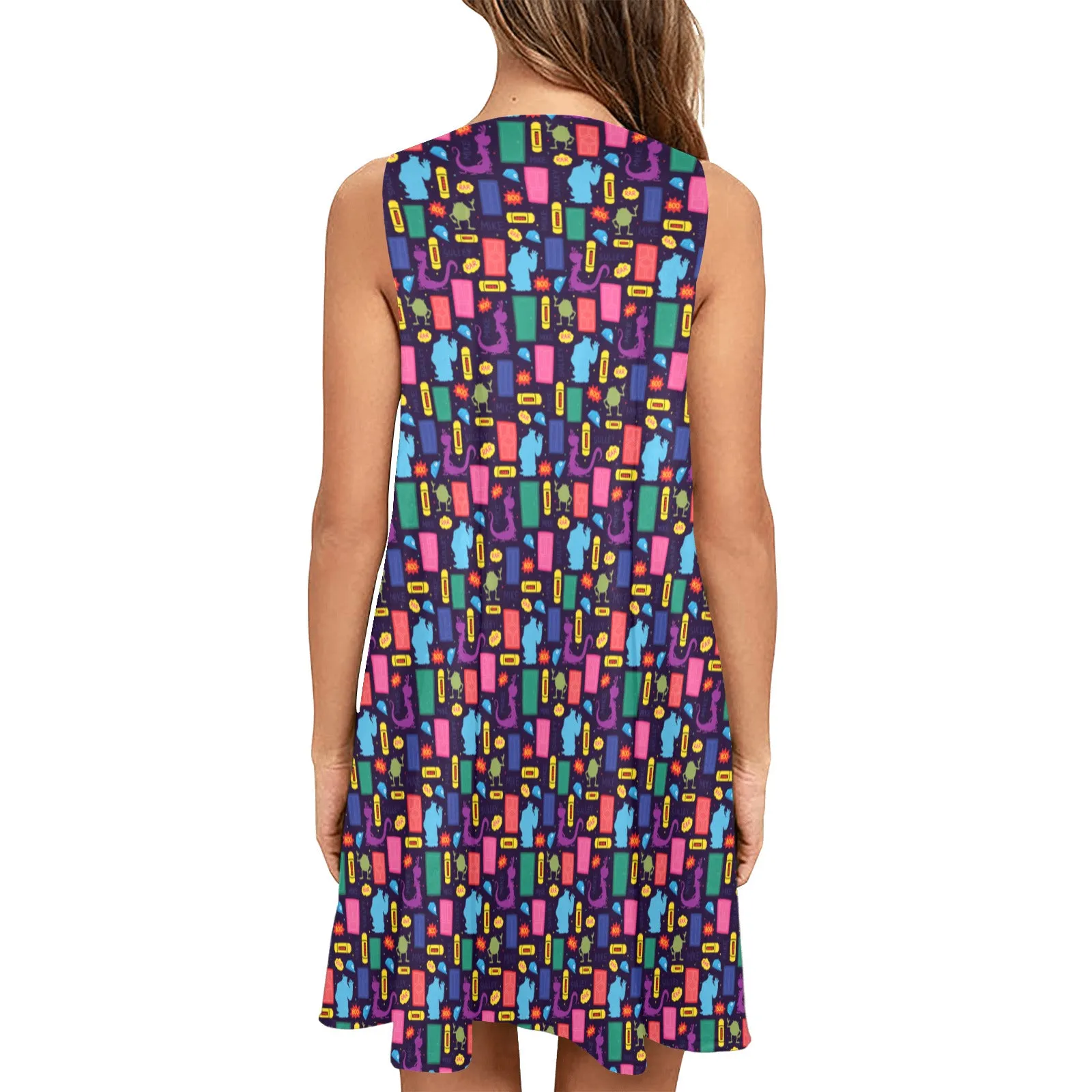 Scare Floor Sleeveless A-Line Pocket Dress