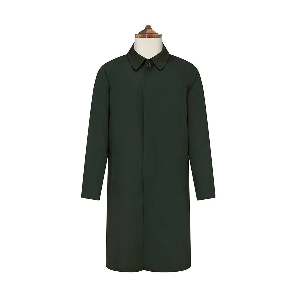 Shelton Green Twill Wool Raincoat