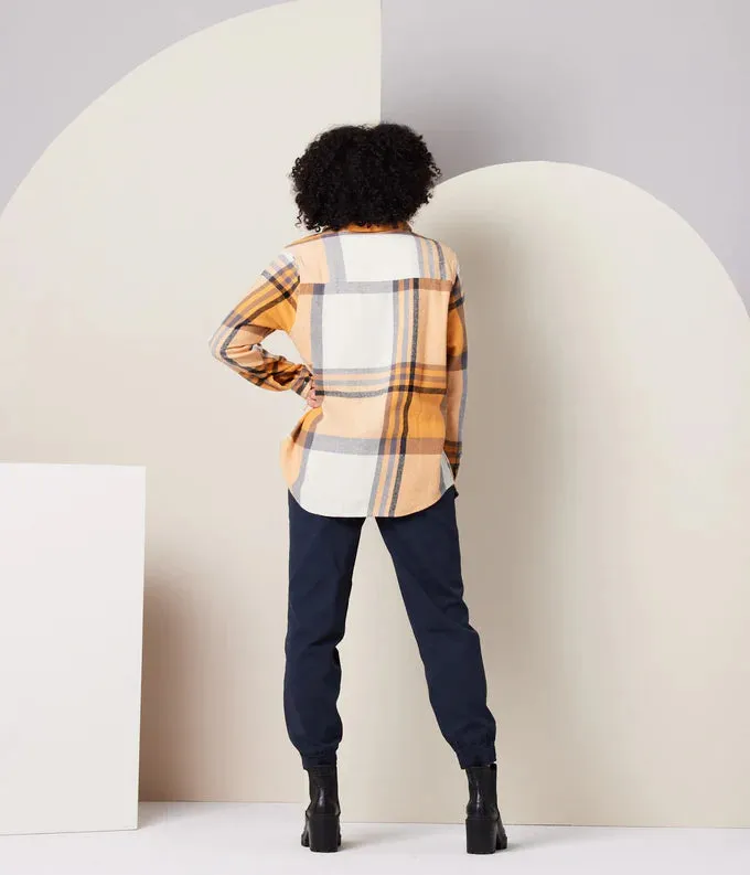 Shiloh Flannel in Apricot Plaid