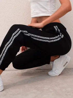 Side Letter Stripe Sweat Pants