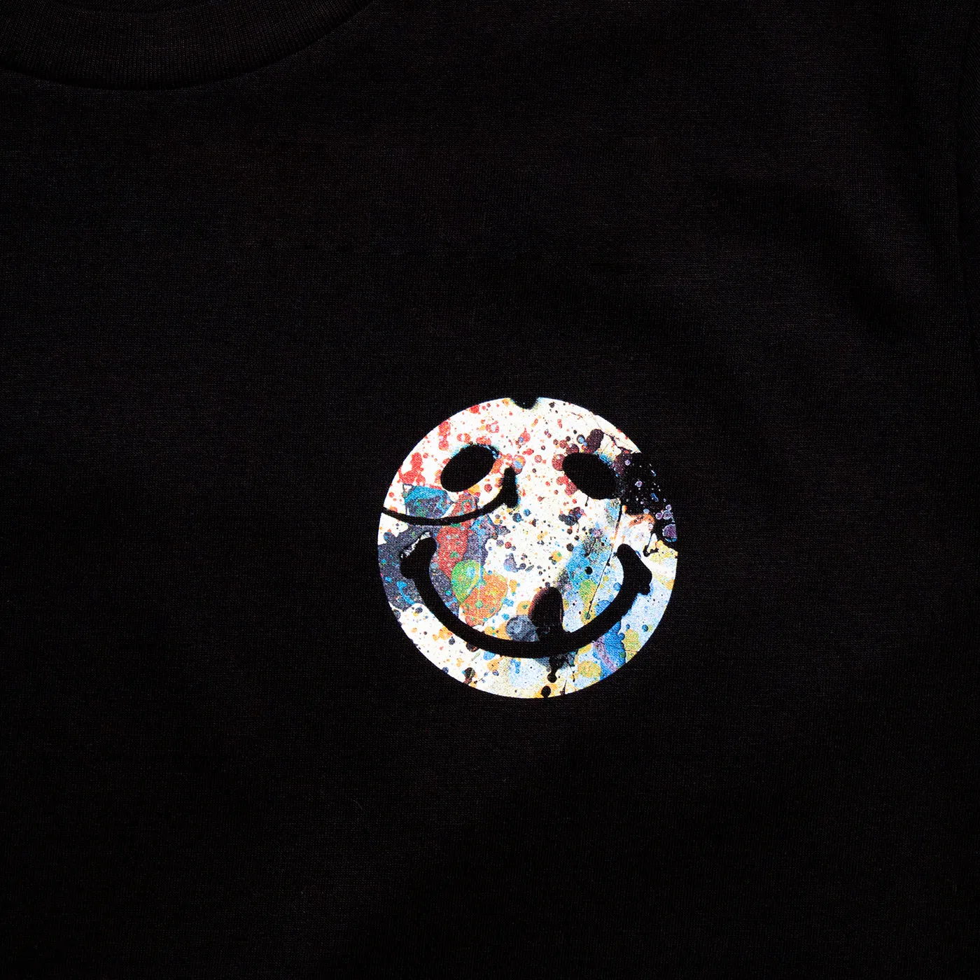 Side Smiley Abstract - Tshirt - Black