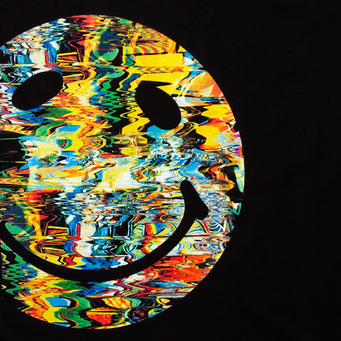 Side Smiley Colour Blast - Tshirt - Black