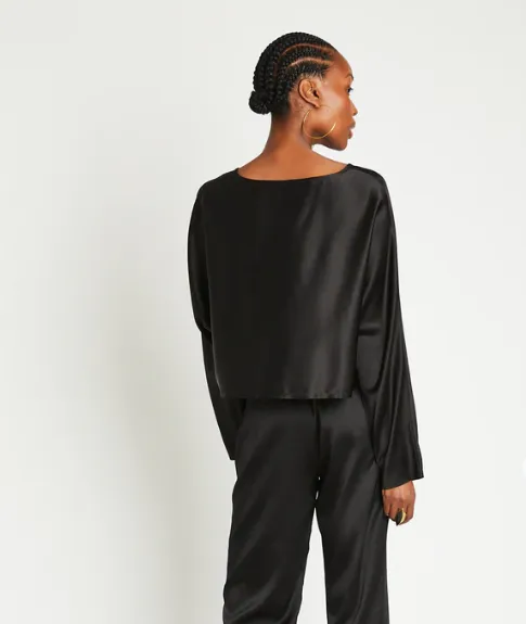 Sierra Silk Top in Black