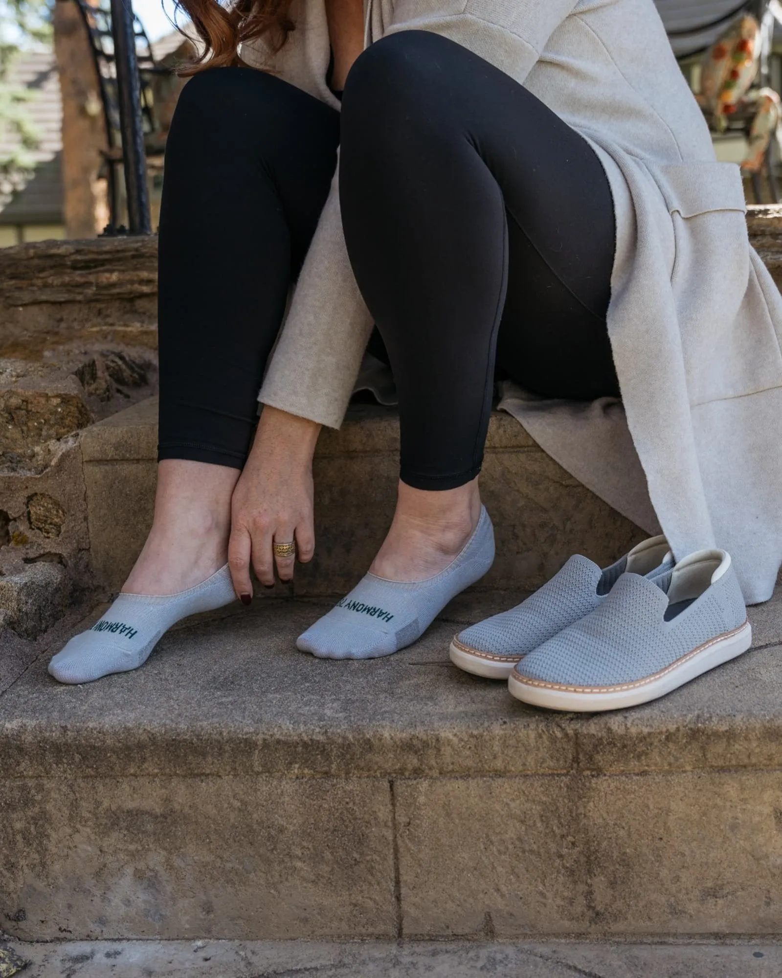 Slip-On No-Show Grounding Socks • Grey Organic Cotton