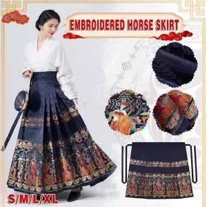 Song Dynasty Embroidered Horse Skirt Mamianqun and Blouse