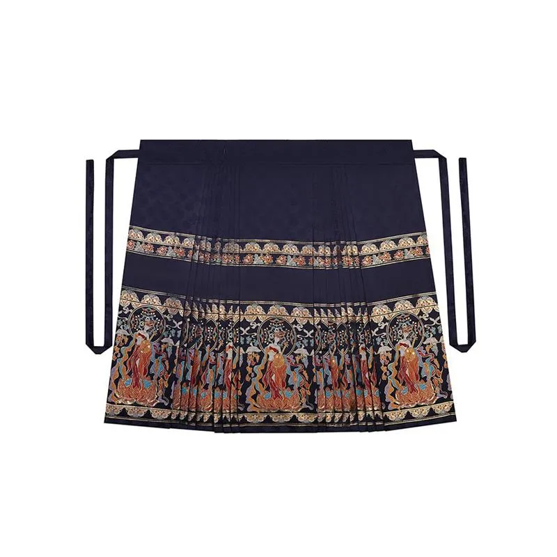 Song Dynasty Embroidered Horse Skirt Mamianqun and Blouse