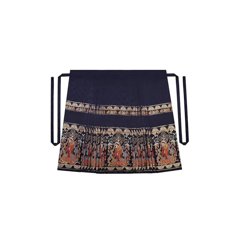 Song Dynasty Embroidered Horse Skirt Mamianqun and Blouse