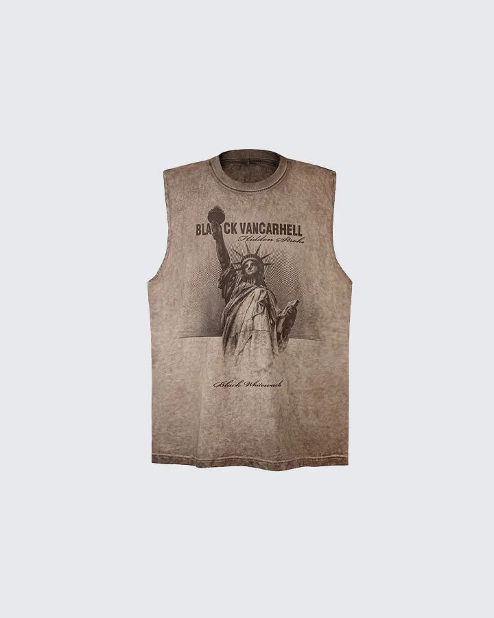 Statue of Liberty Print Tank Top