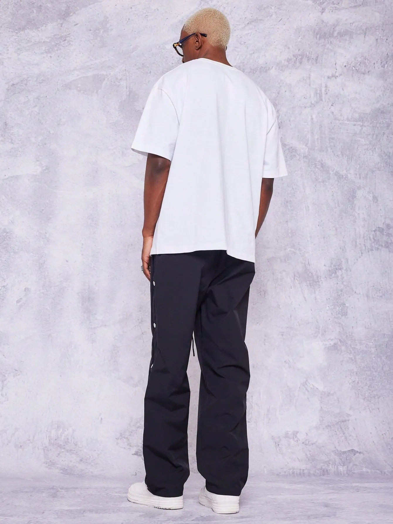 Straight Leg Nylon Jogger Trouser With Side Seam Snaps