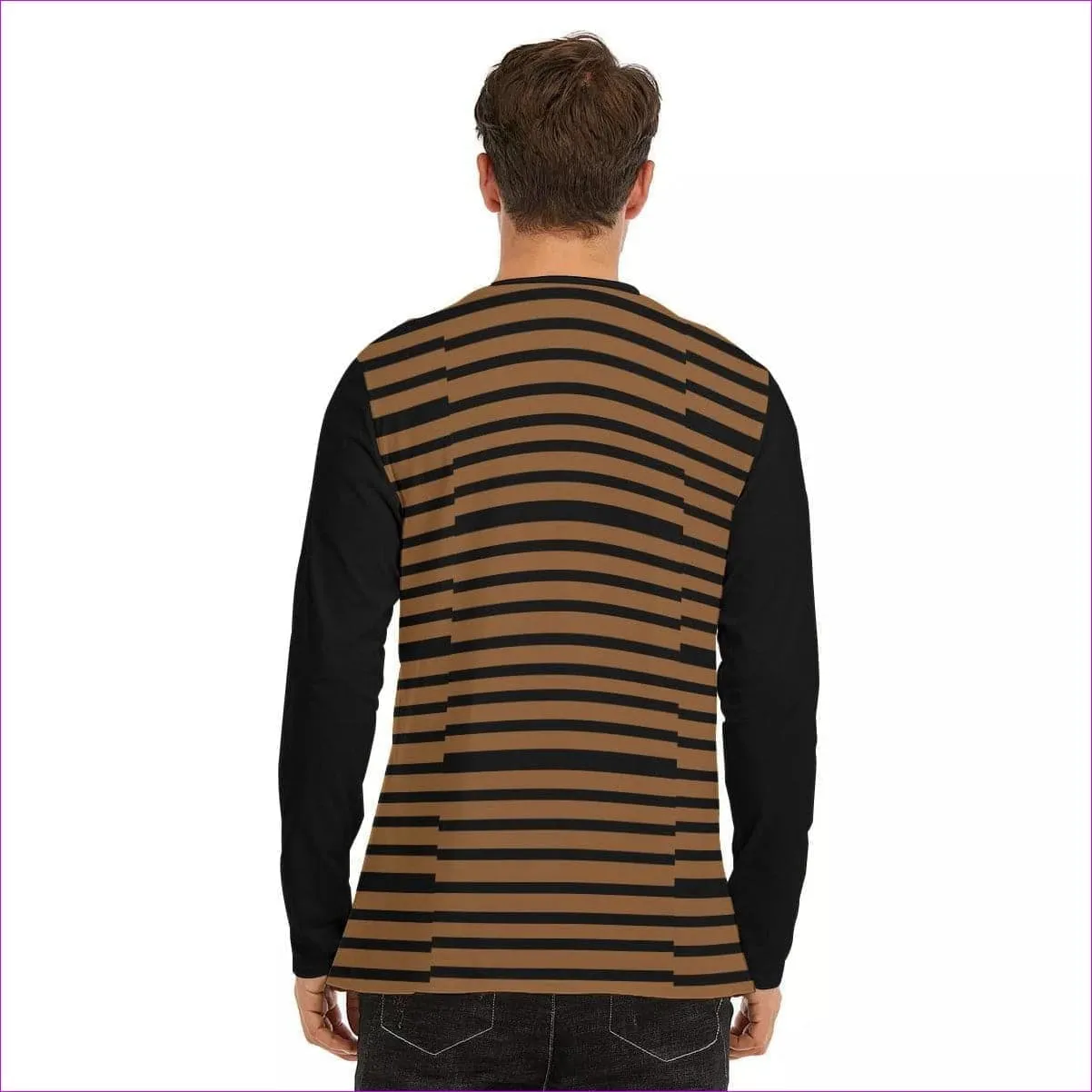 Striped Men's Organic Long Sleeve T-Shirt | Cotton