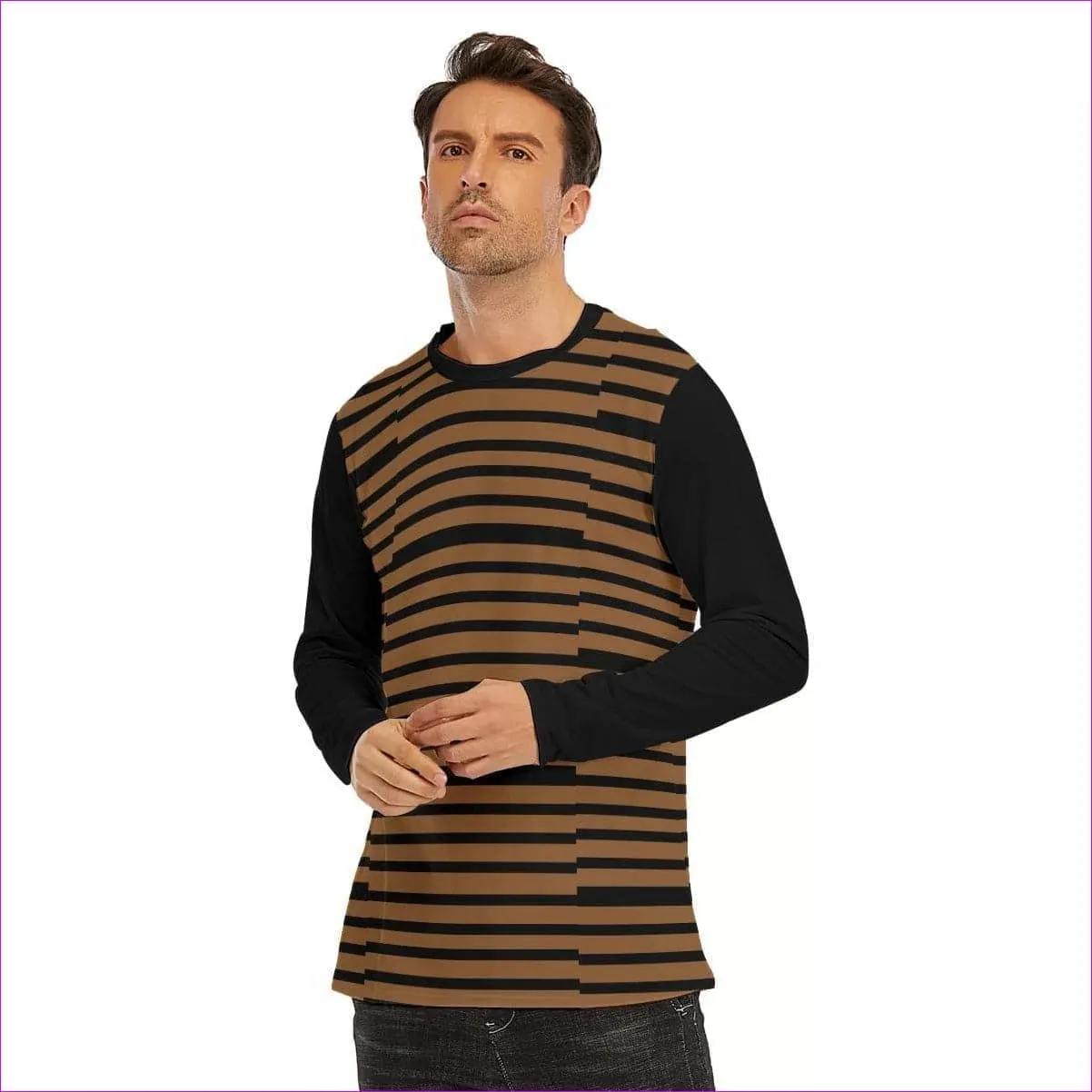 Striped Men's Organic Long Sleeve T-Shirt | Cotton