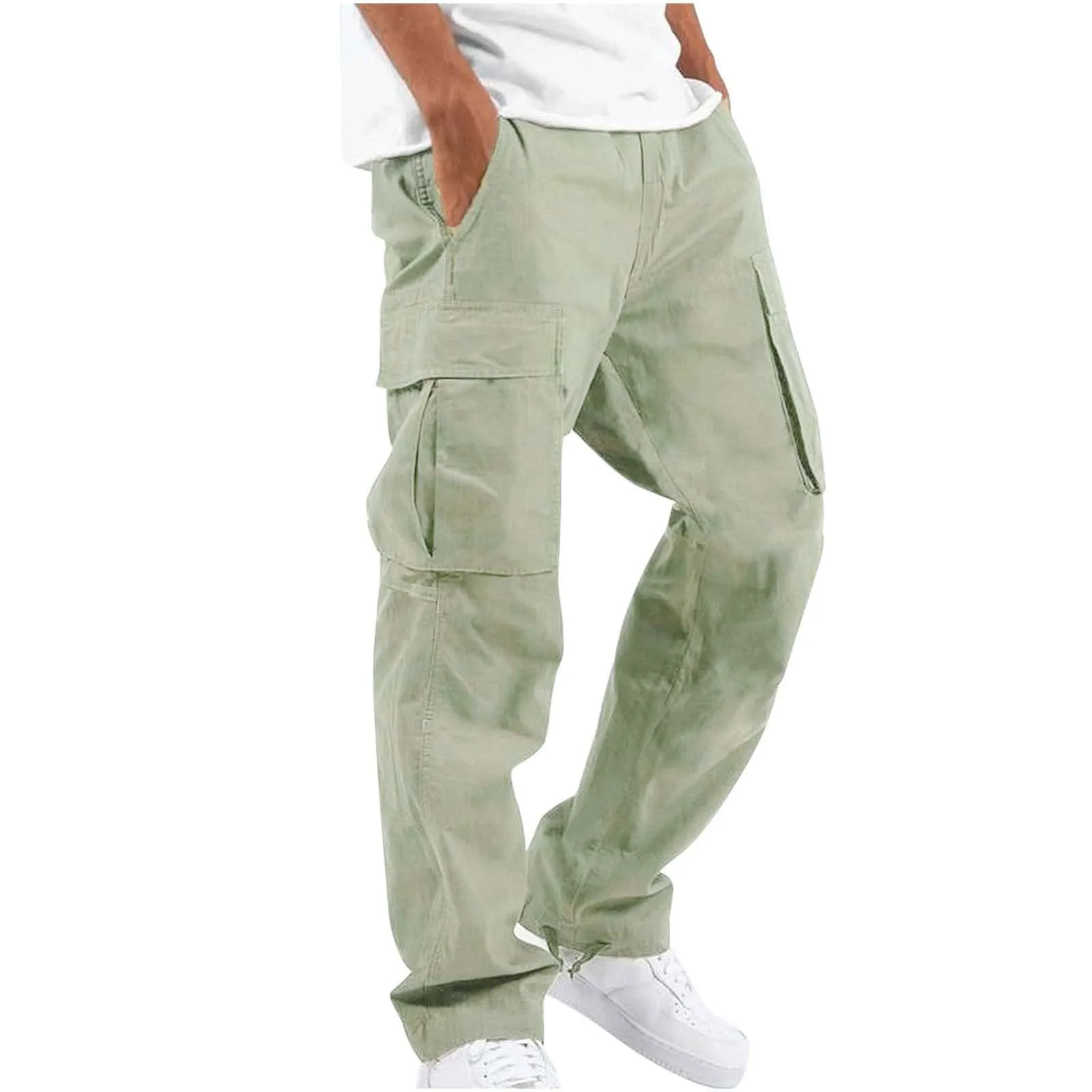 Summer new men's overalls European casual trousers