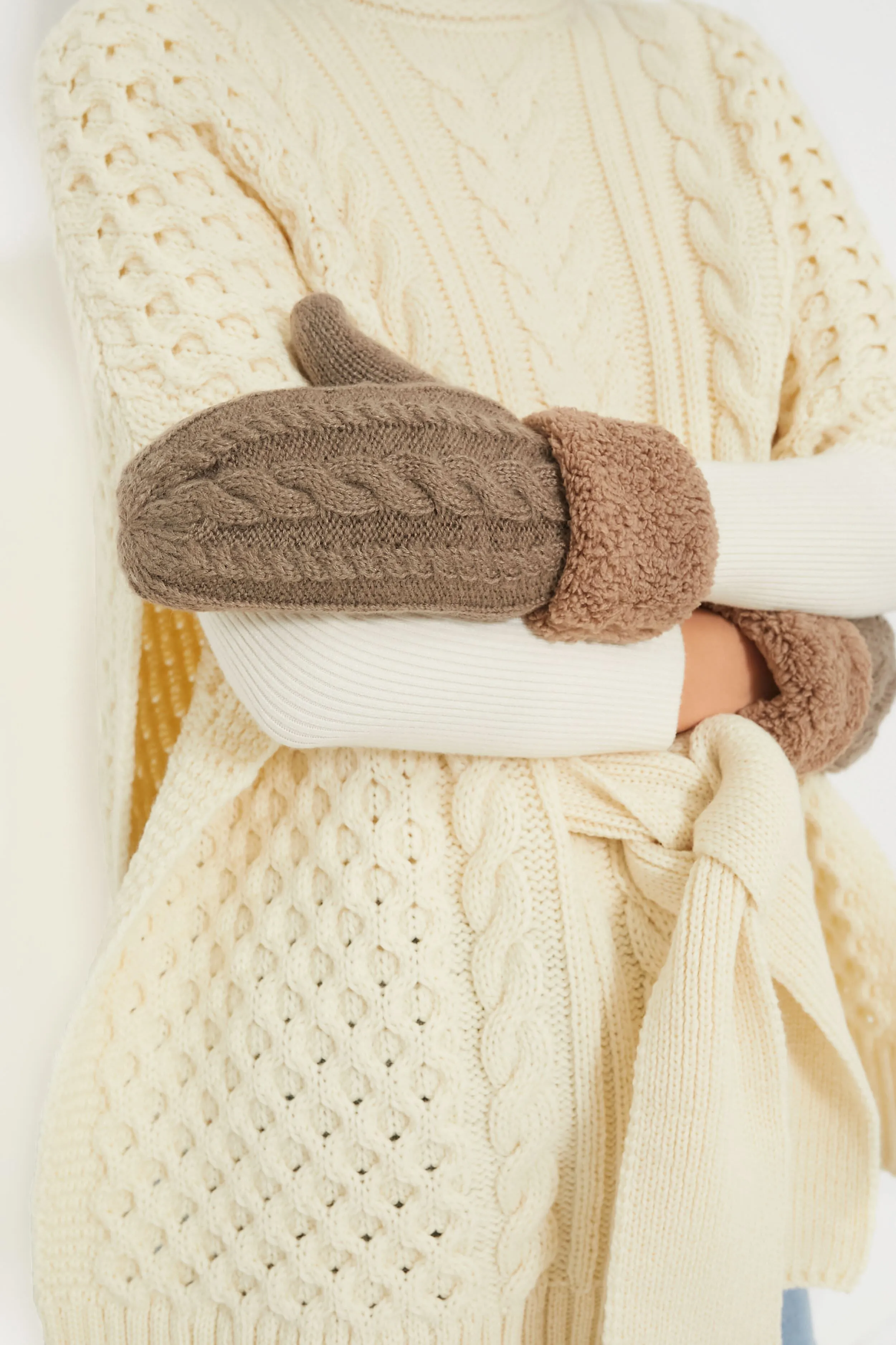 Taupe Flurry Lined Mitten