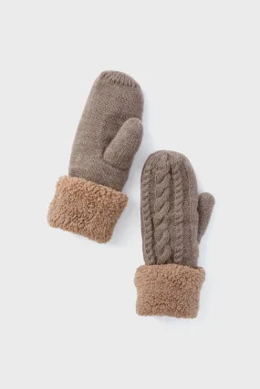 Taupe Flurry Lined Mitten