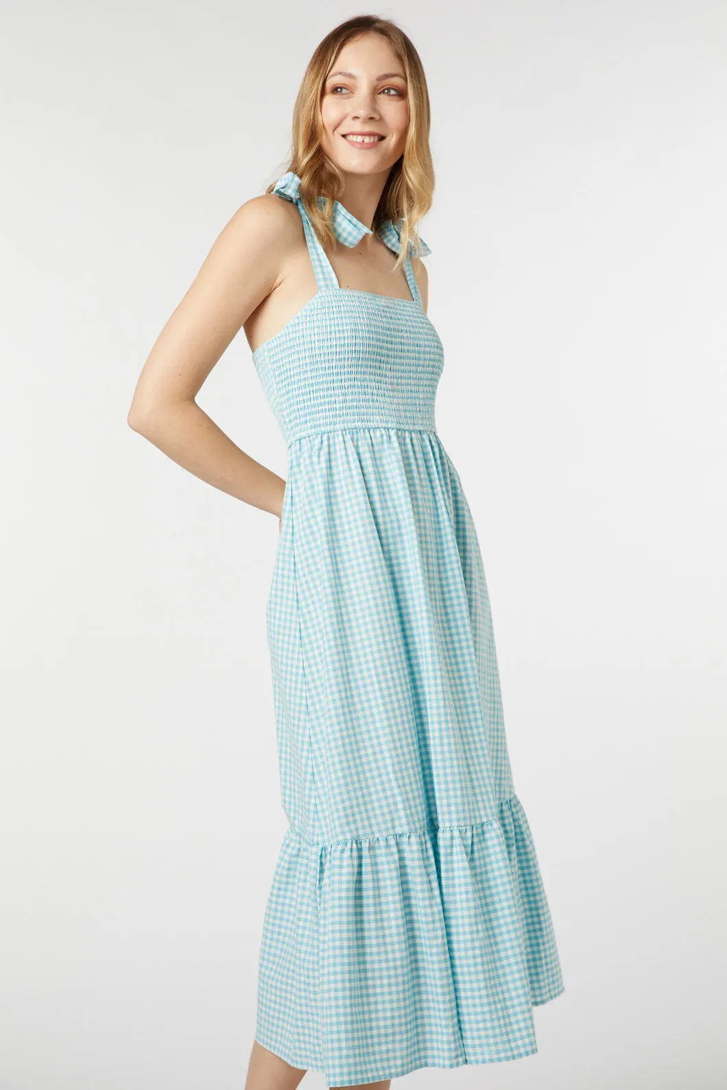 Tessa Check Midi Dress