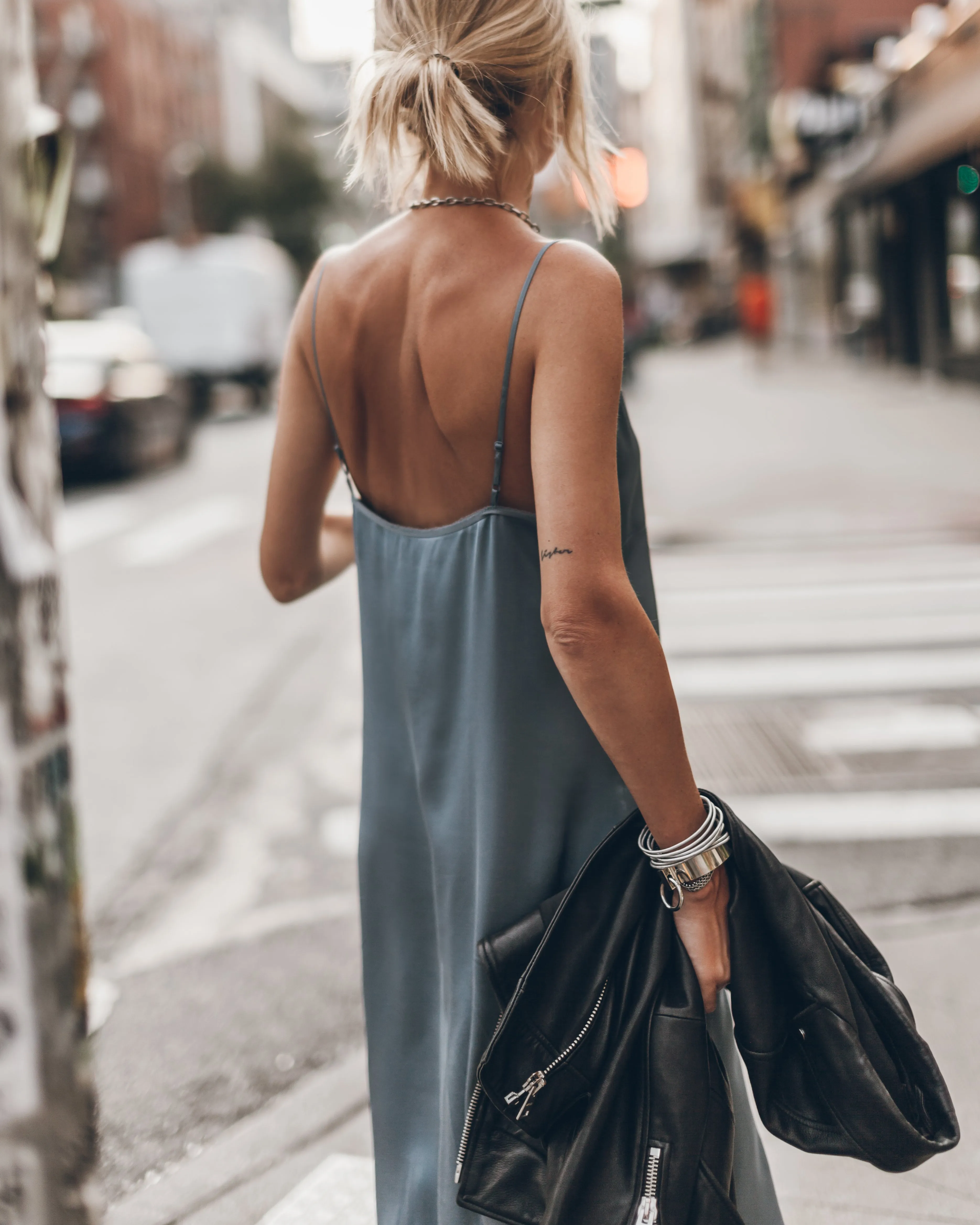 The Blue Long Slip Dress