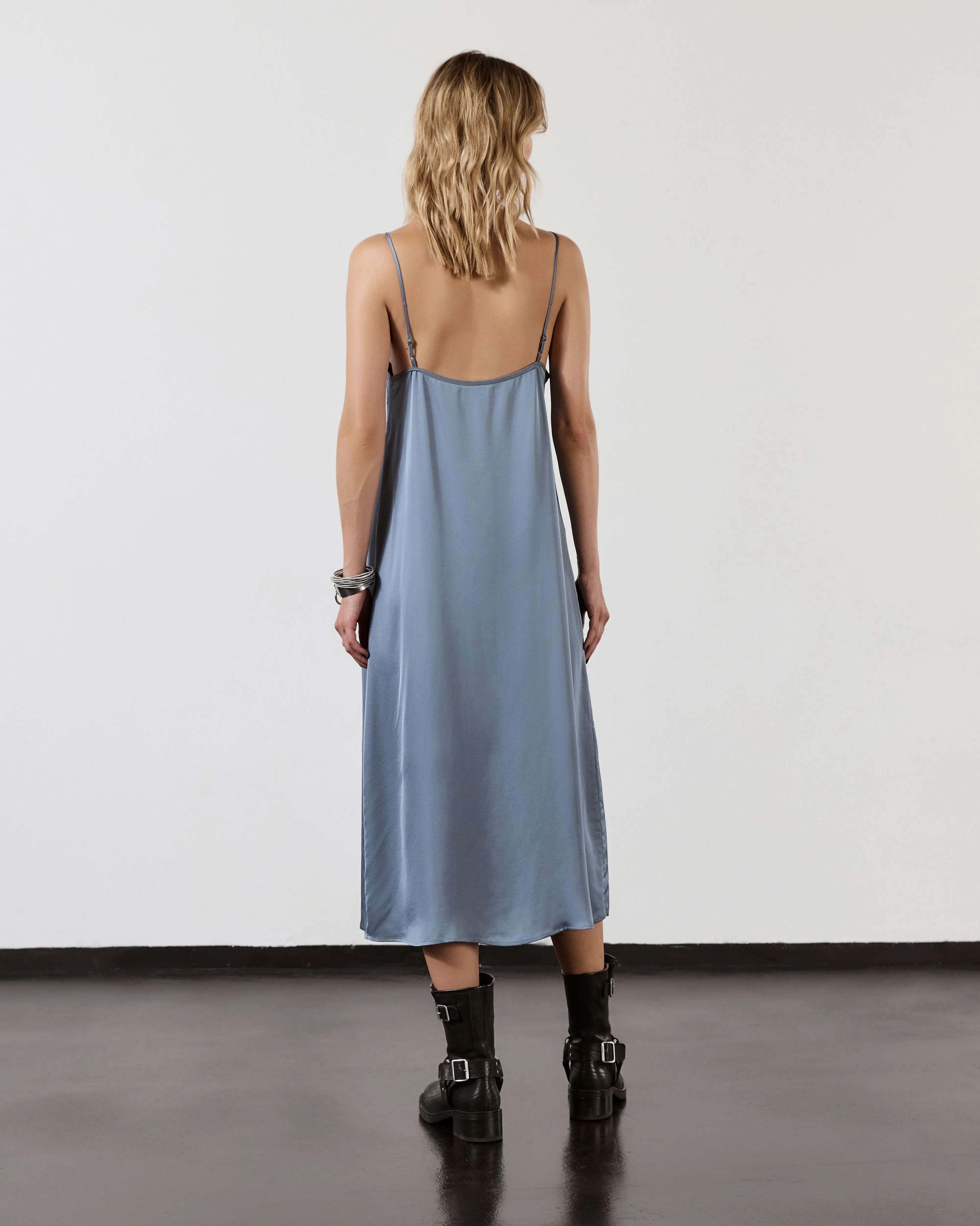 The Blue Long Slip Dress