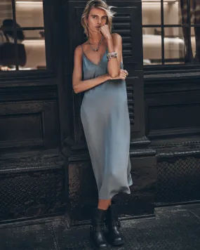 The Blue Long Slip Dress