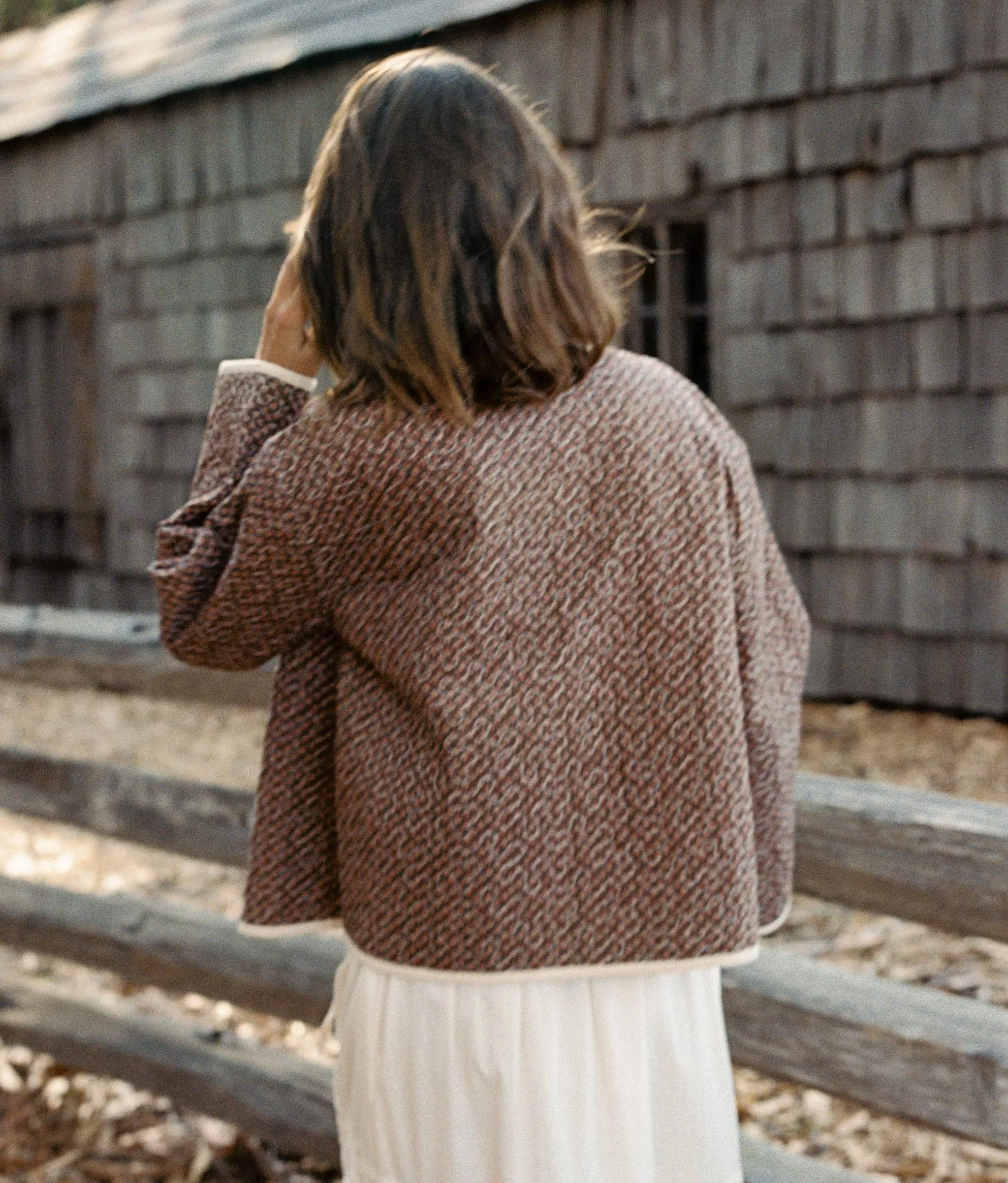 The Kira Jacket | Geo Ditsy Hickory