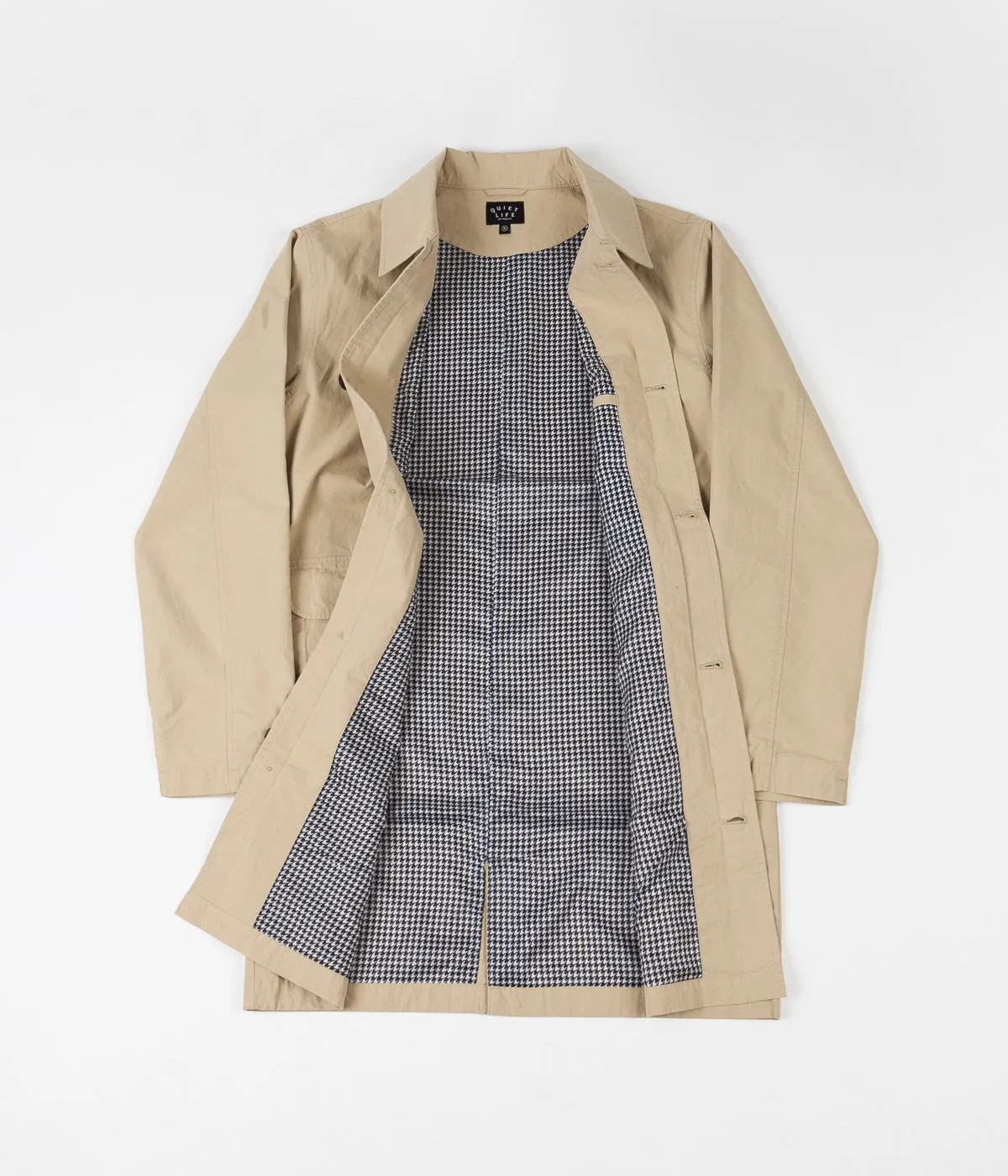 The Quiet Life Houndstooth Trench Jacket - Tan