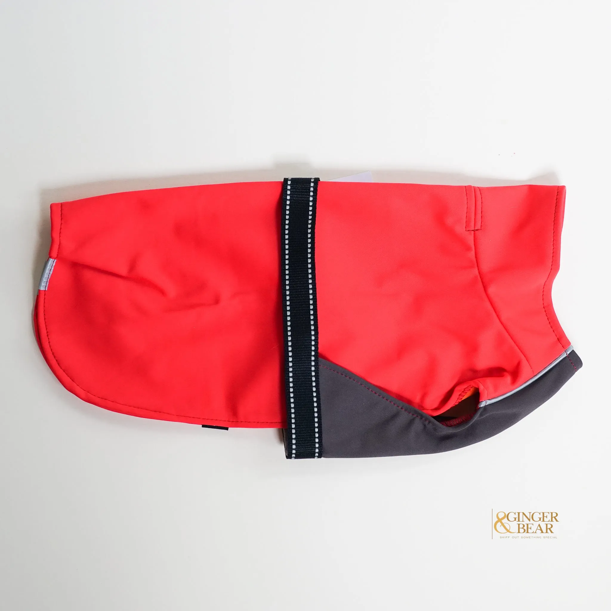 The Rain Paw, raincoat for Dogs, in Red and Graphite