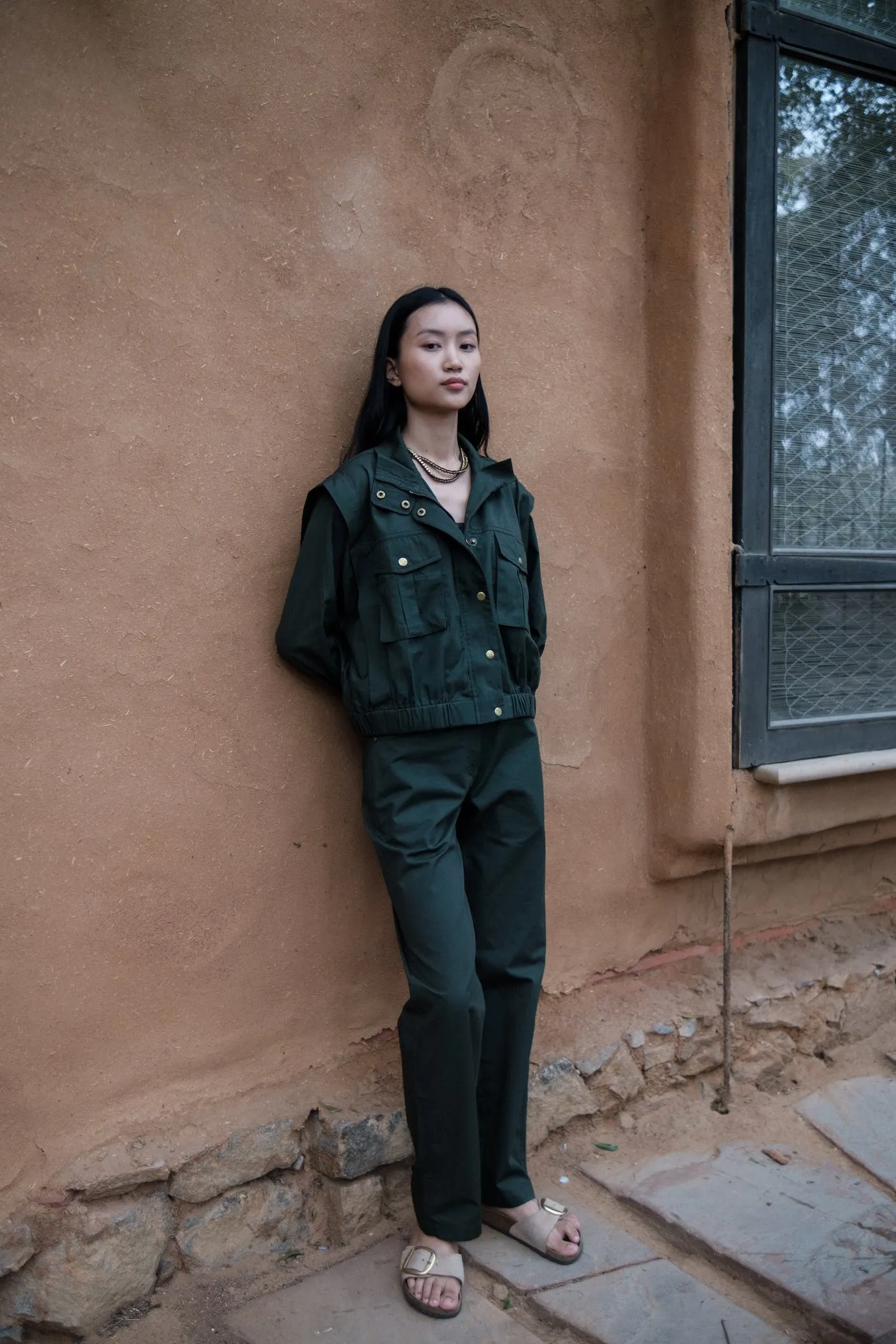 The Terra Tribe Deep Green Sheldon Cropped Jacket