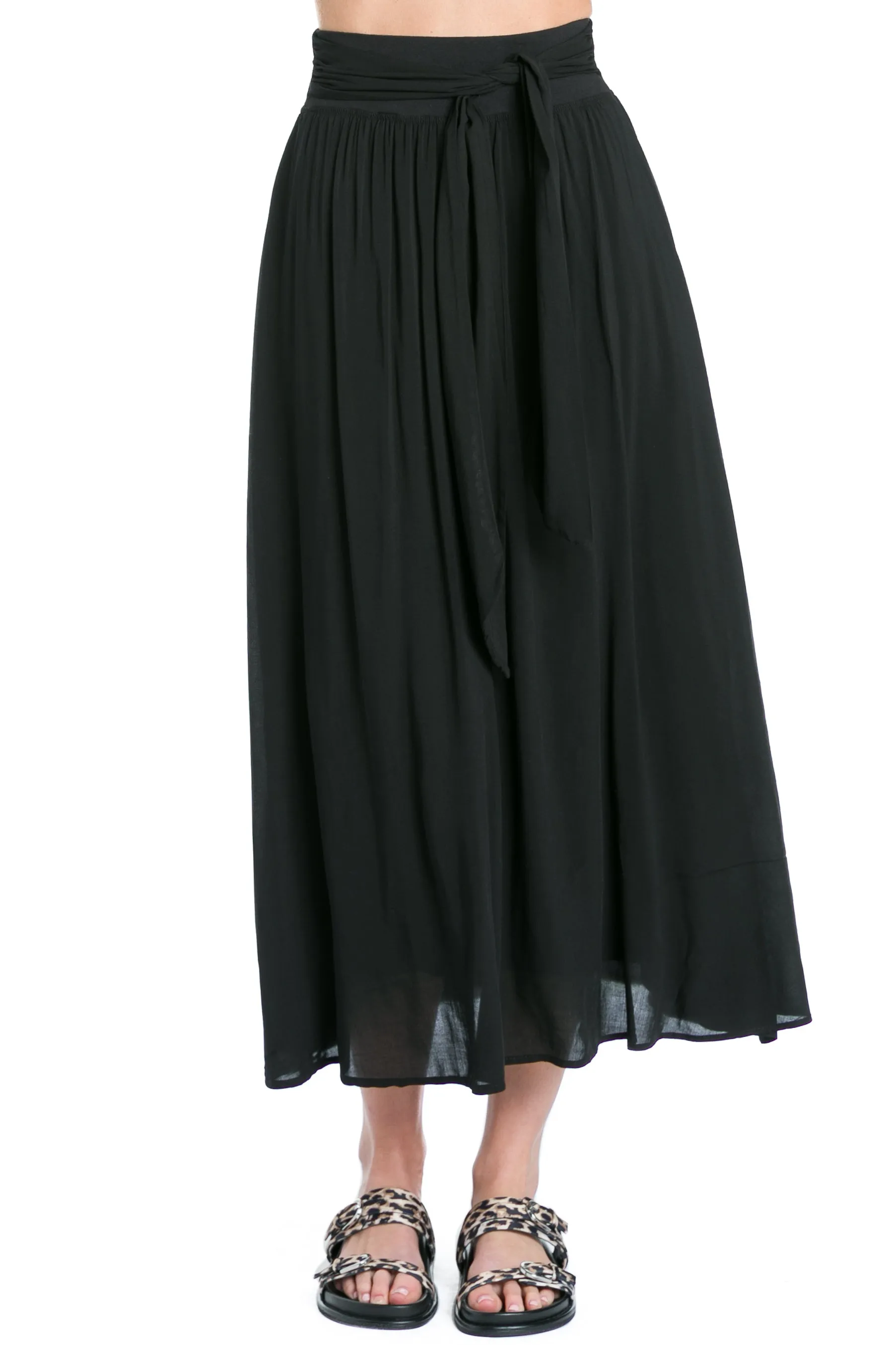 Tie Front Midi Skirt